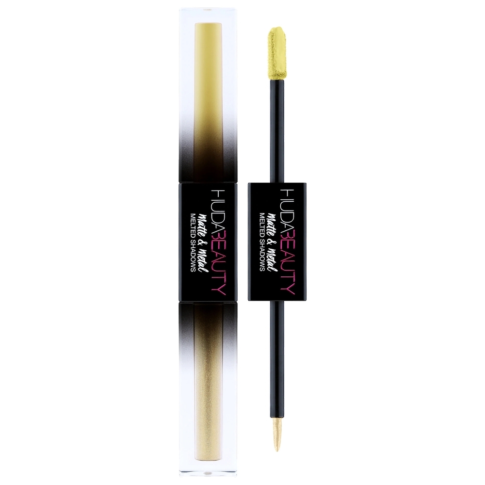 Huda Beauty Matte and Metal Melted Liquid Eyeshadow in Limelight/Gold Chains